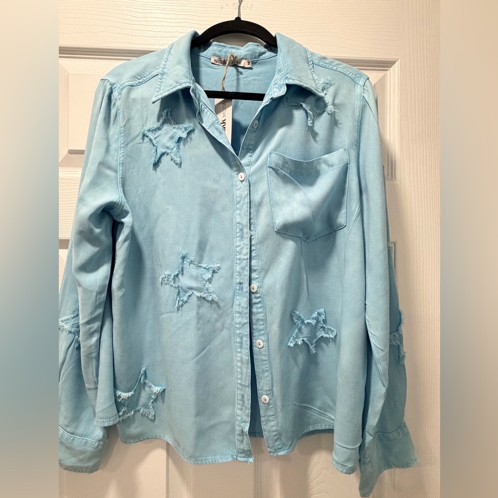 Light Blue Star Denim Shirt